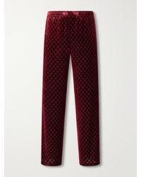 Gucci - Straight-Leg Gg Supreme Velvet Trousers - Lyst
