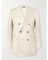 Tom Ford - Dyllan Double-Breasted Silk And Linen-Blend Twill Suit Jacket - Lyst