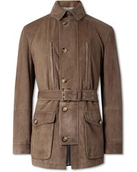 Brunello Cucinelli - Belted Suede Field Jacket - Lyst