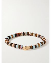 Luis Morais - Double Knot Armband mit Zierperlen aus Schlangenhaut-Jaspis und Tigerauge und Detail aus Gold - Lyst