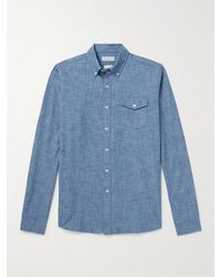 Richard James - Button-down Collar Slub Cotton Shirt - Lyst