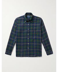 Polo Ralph Lauren - Hemd aus kariertem Baumwollflanell mit Button-Down-Kragen - Lyst