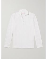 Orlebar Brown - Ridley Striped Chenille Polo Shirt - Lyst