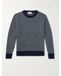Officine Generale - Marco Striped Merino Wool-blend Sweater - Lyst