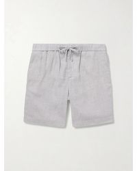 Frescobol Carioca - Felipe Straight-Leg Linen And Cotton-Blend Drawstring Shorts - Lyst