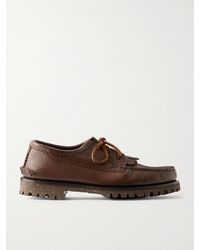Yuketen - Italian Blucher Full-Grain Leather Boat Shoes - Lyst