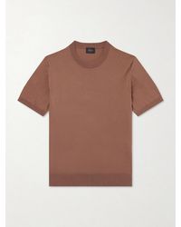 Brioni - Knitted Cotton T-Shirt - Lyst