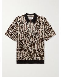 Wacko Maria - Leopard-jacquard Cotton-blend Polo Shirt - Lyst