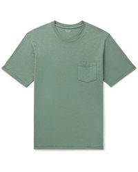 Hartford - Pocket Garment-dyed Slub Cotton-jersey T-shirt - Lyst