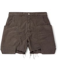 Rick Owens - Stefan Straight-leg Distressed Cotton Cargo Shorts - Lyst
