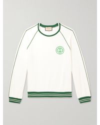 Gucci - Logo-embroidered Cotton-jersey Sweatshirt - Lyst