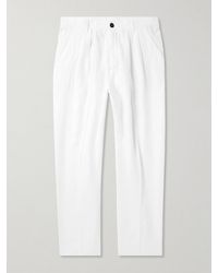 Massimo Alba - Stan Straight-Leg Pleated Linen Trousers - Lyst