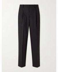 Kaptain Sunshine - Straight-leg Pleated Wool-poplin Trousers - Lyst