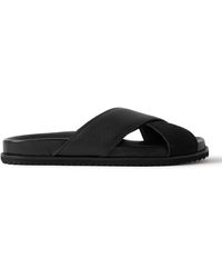 MR P. - David Cross-grain Leather And Suede Sandals - Lyst