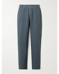 Folk - Wide-leg Pleated Cotton-twill Trousers - Lyst