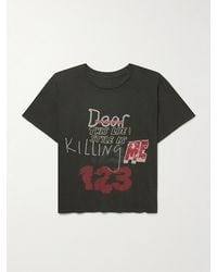 RRR123 - Killing Me Distressed Logo-Print Cotton-Jersey T-Shirt - Lyst