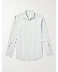 Loro Piana - Andre Camp-collar Striped Linen And Silk-blend Shirt - Lyst