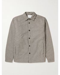Adsum Club Padded Checked Cotton Shirt Jacket - Grey