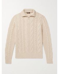 Loro Piana - Cable-Knit Baby Cashmere Half-Zip Sweater - Lyst