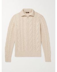 Loro Piana - Cable-knit Baby Cashmere Half-zip Sweater - Lyst