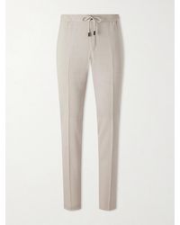 Slowear - Straight-Leg Pleated Virgin Wool, Silk And Linen-Blend Trousers - Lyst
