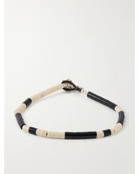Mikia - Heishi, Sterling And Fossil Jasper Beaded Bracelet - Lyst