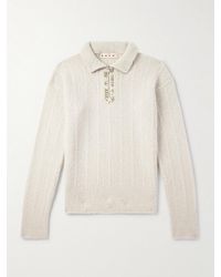 Marni - Pullover aus einer Woll-Kaschmirmischung mit kurzem Reißverschluss und Stickereien - Lyst