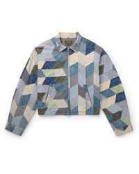 Kapital - Yabane Cropped Quilted Patchwork Cotton And Linen-blend Jacket - Lyst