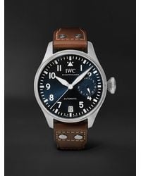 IWC Schaffhausen - Big Pilot's Le Petit Prince Edition Automatic 46.2mm Stainless Steel And Leather Watch - Lyst