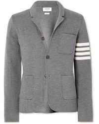 Thom Browne - Slim-fit Unstructured Striped Merino Wool-blend Blazer - Lyst