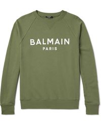 Balmain - Logo-print Cotton-jersey Sweatshirt - Lyst