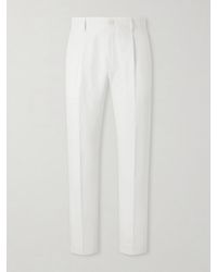 Canali - Mamhood Straight-Leg Pleated Linen And Silk-Blend Trousers - Lyst