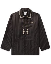Nike - Bode Scrimmage Embellished Logo-embroidered Striped Satin Jacket - Lyst