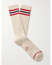 Nudie Jeans - Striped Ribbed Cotton-blend Socks - Lyst