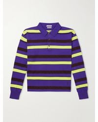 JW Anderson - Rugby Striped Cotton-Blend Polo Shirt - Lyst