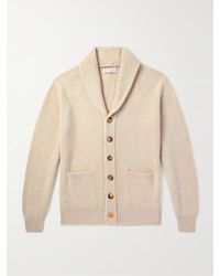 Brunello Cucinelli - Shawl-Collar Ribbed Cashmere Cardigan - Lyst