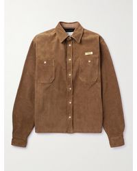4SDESIGNS - Throwing Fits Logo-Appliquéd Leather-Corduroy Shirt - Lyst