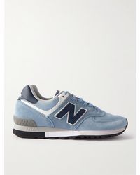 New Balance - 576 Faux Leather-trimmed Suede And Mesh Sneakers - Lyst