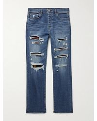 Amiri - Thrasher Slim-Fit Distressed Panelled Jeans - Lyst
