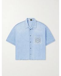 Loewe - Paula's Ibiza Logo-Embroidered Denim Shirt - Lyst