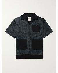 Nicholas Daley - Aloha Camp-collar Panelled Satin-jacquard And Cotton-twill Shirt - Lyst
