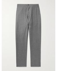 Boglioli - Straight-leg Virgin Wool-flannel Drawstring Trousers - Lyst