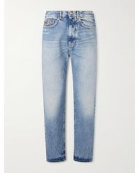 Versace - Embellished Straight-Leg Jeans - Lyst