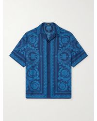 Versace - Camp-Collar Printed Silk-Twill Shirt - Lyst