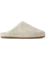 Mulo - Suede-trimmed Shearling-lined Recycled Wool Slippers - Lyst