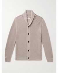 Hartford - Shawl-collar Ribbed Wool And Cashmere-blend Cardigan - Lyst