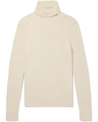 Tom Ford - Slim-Fit Ribbed Wool, Silk And Cashmere-Blend Rollneck Sweater - Lyst