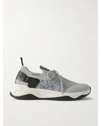 Berluti - Shadow Scritto Venezia Leather-trimmed Stretch-knit Sneakers - Lyst