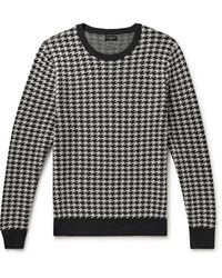 Club Monaco - Houndstooth Jacquard-knit Wool Sweater - Lyst
