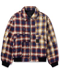 Givenchy - Checked Distressed Cotton-flannel Bomber Jacket - Lyst